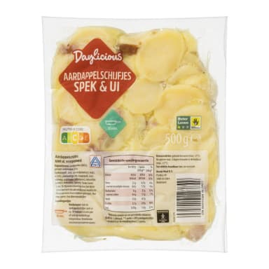 Aardappelschijfjes spek & ui