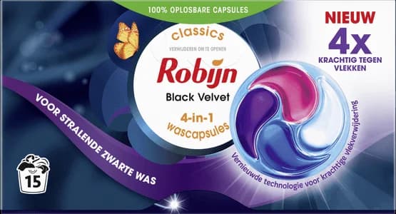 Robijn Vloeibaar wasmiddel caps 3 in 1 black velvet